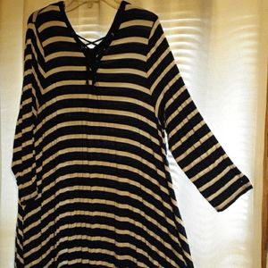 Blue & White Striped Dress